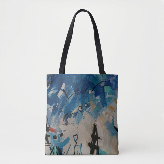 Tote Bag Mur abstrait multicolore (Devant)