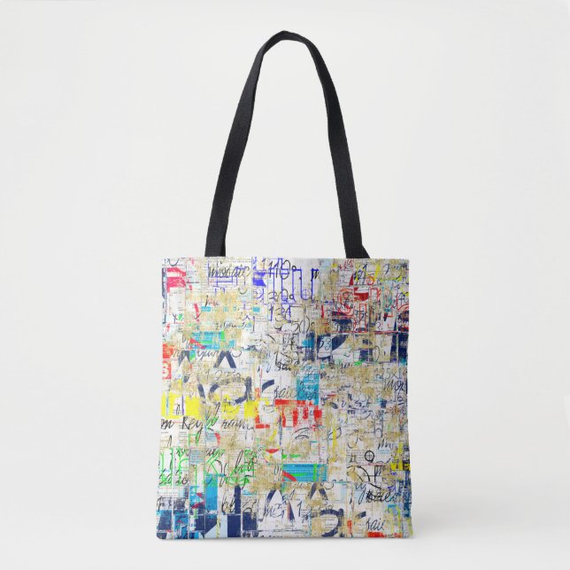 Tote Bag Mur de rue de graffitis. Grunge wallart, rue, dos (Devant)