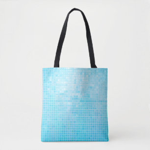 Tote Bag Mur et carrelage en céramique pastel bleu abstrait