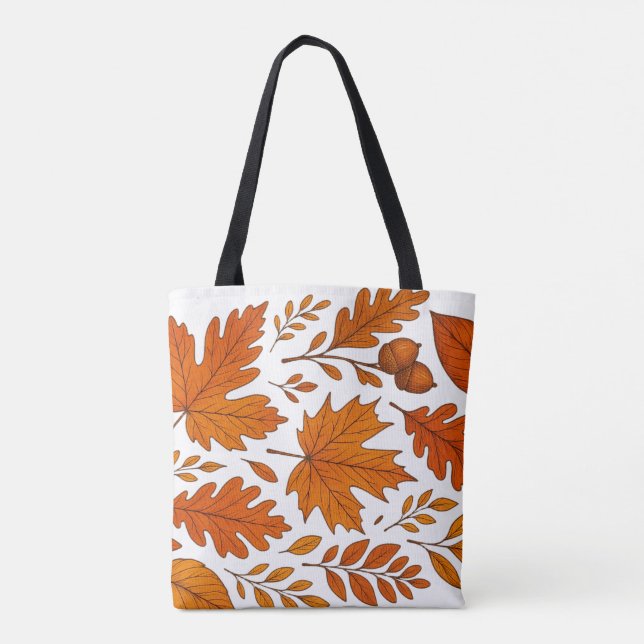 Tote Bag Muse d'automne - Femme aux fleurs d'automne (Dos)