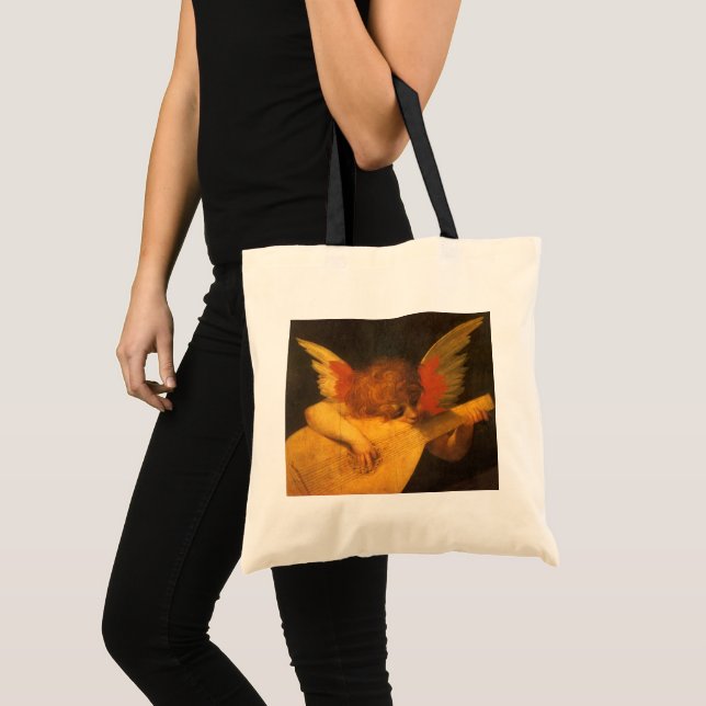 Tote Bag Musicien Angel Lecture par Rosso Fiorentino (Devant (produit))