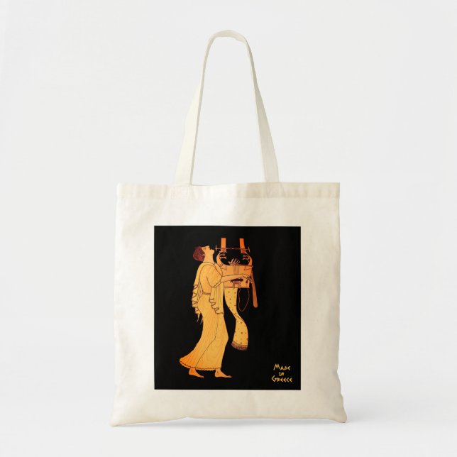 Tote Bag Musicien grec ancien chantant et jouant Kithara (Devant)