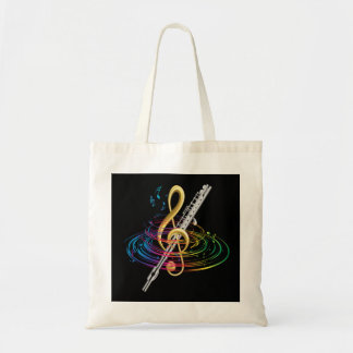 Tote Bag Musique Classique Clé Treble Flutist Cadeau Flûte 