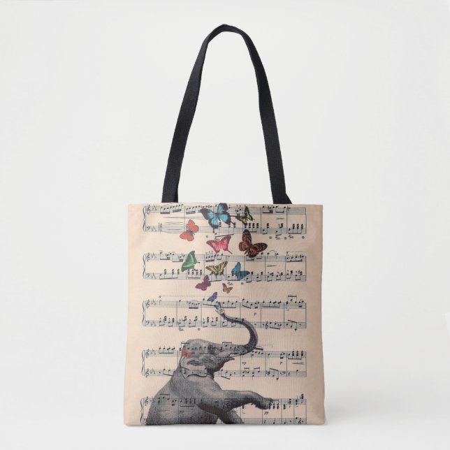 Tote Bag Musique d'éléphant (Devant)