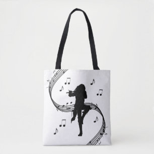 Tote Bag Musique d'un incroyable joueur de flûte solitaire 