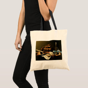 Tote Bag Musique et Littérature par William Harnett, Beaux-