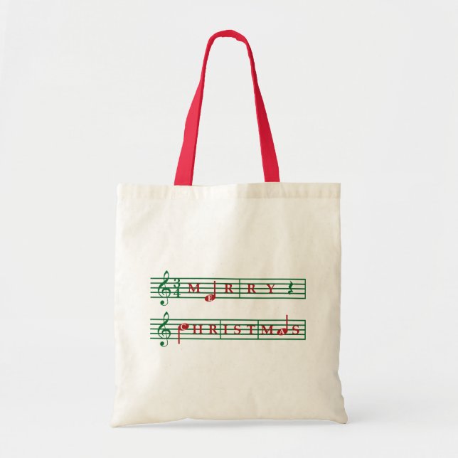 Tote Bag Musique Fourre-tout de Joyeux Noël (Devant)