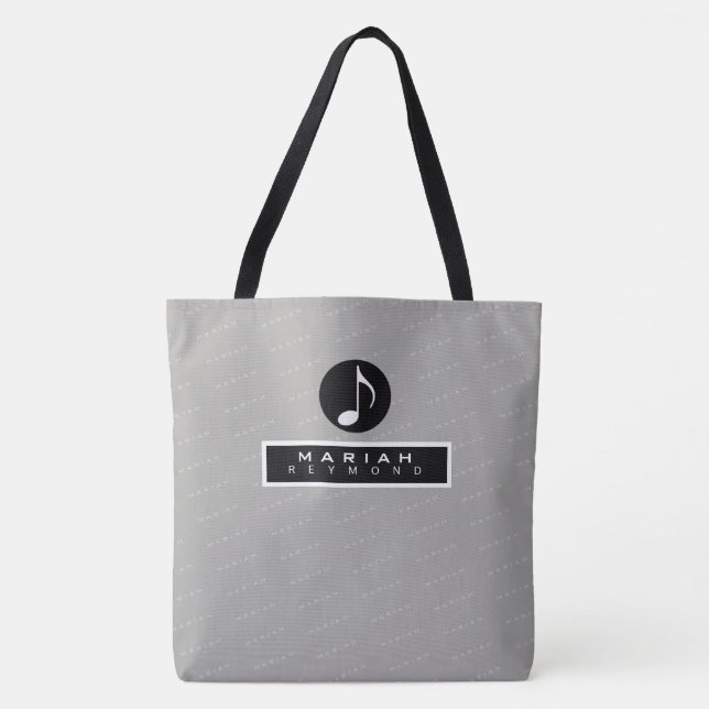 Tote Bag musique moderne et noire omniprésente (Devant)
