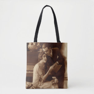 Tote Bag Musique Romantique Vintage, Amoureux d'Amour et de