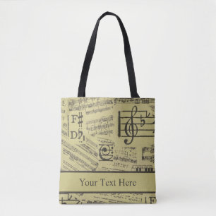 Tote Bag Musique vintage Note Musique Motif Thème musicien