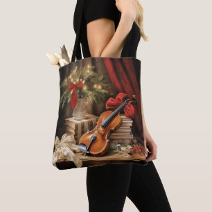 Tote Bag Musique violon de Noël