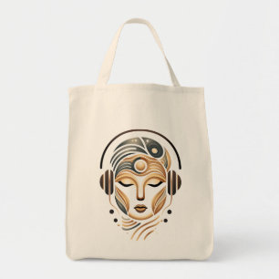 Tote Bag Musique Zen Minimaliste Déesse Géométrique Abstrai