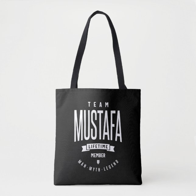 Tote Bag Mustafa Nom personnalisé Cadeau Anniversaire (Devant)