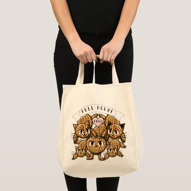 Tote Bag My Full House - Anime Ultra Mignonne Leopard Kitty (Devant (produit))