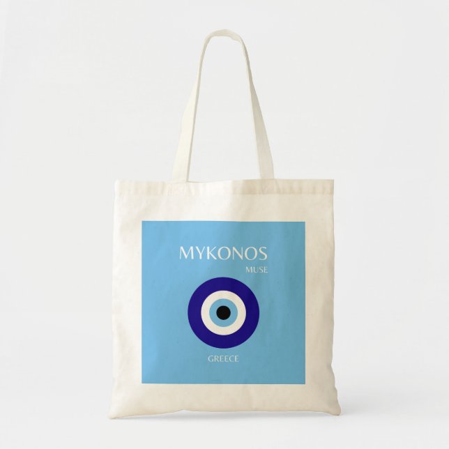 Tote Bag Mykonos Muse, Bleu (Devant)