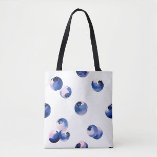 Tote Bag Myrtilles motif aquarelle 
