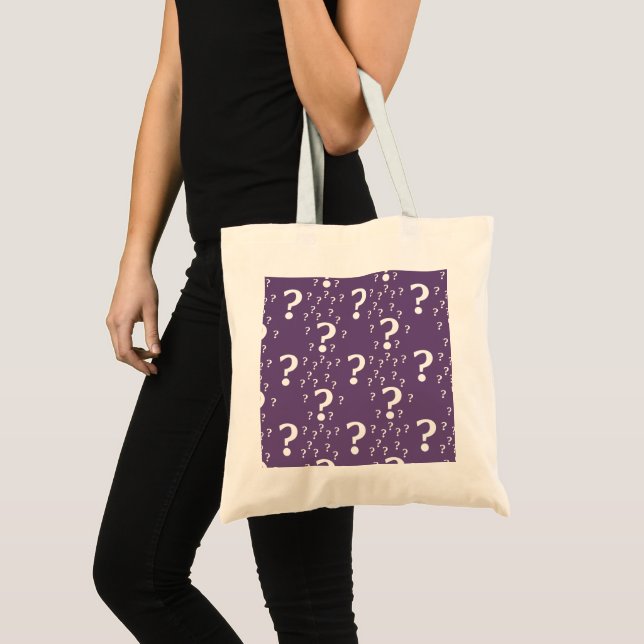 Tote Bag Mystère question marque énigme puzzle violet (Devant (produit))