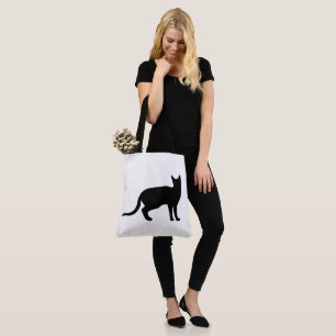 Tote Bag Mystique de la Féline : Une Silhouette de Chat Élé