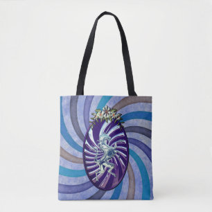 Tote Bag Mythique Silver Unicorn Cool Vintage Arrière - pla