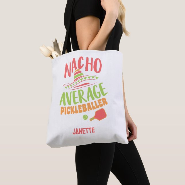 Tote Bag Nacho Moyenne Pickleballer Funny Pickleball Pun (De près)
