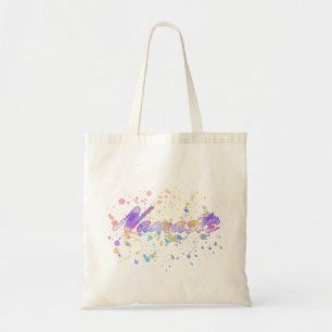 Tote Bag Namaste pour Yoga Aquarelle rose Mauve Jaune Bleu