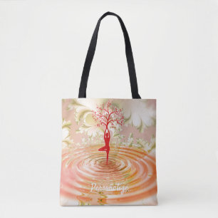Tote Bag Namaste Quote Tree of Life Zen Yoga
