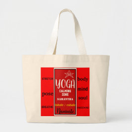 Tote Bag Namaste Red White Yoga Calmant Zone NOM