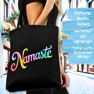 Tote Bag Namaste sur un noir