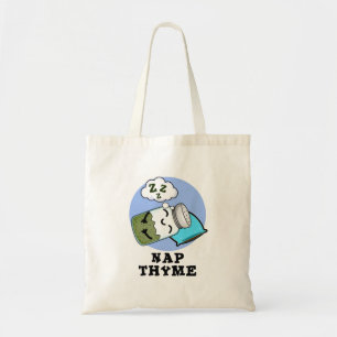 Tote Bag Nap Thyme Funky Sleeping Herb Pun