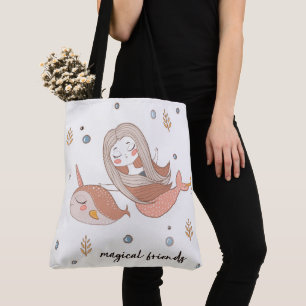 Tote Bag Narwhal et amis magiques de sirène