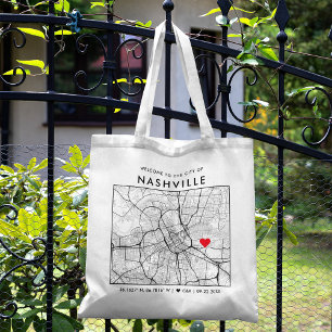 Tote Bag Nashville Love Locator   Accueil du Mariage de car