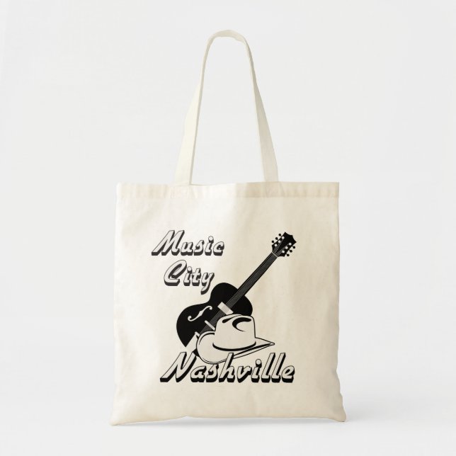 Tote Bag Nashville. Ville de musique (Devant)