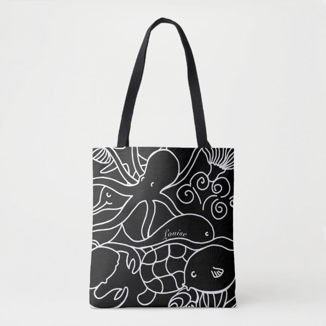 Tote Bag Natation de nuit personnalisée (Devant)