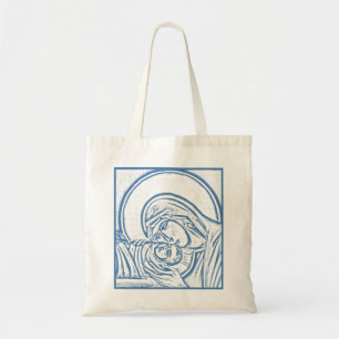 Tote Bag Nativité bleue Fourre-tout