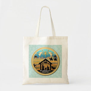 Tote Bag Nativité de Noël Bébé Jésus dans la scène Manger