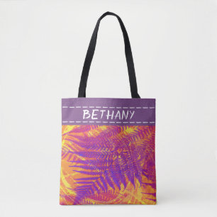 Tote Bag nature art personnalisé violet fourre-tout