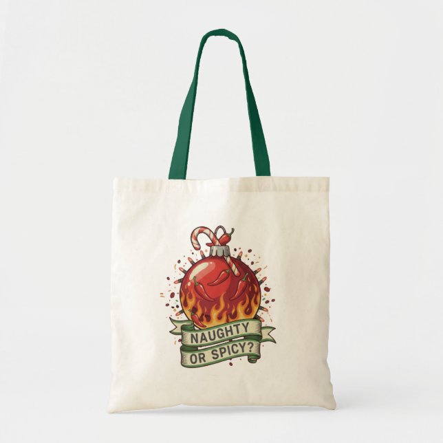 Tote Bag Naughty or Spicy Design Budget Tote (Devant)