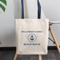 Nautical Beach House Blue Ancre Nom de famille