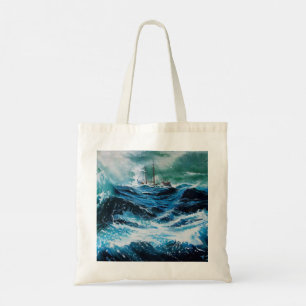 Tote Bag Navire dans la mer en tempête, nautique