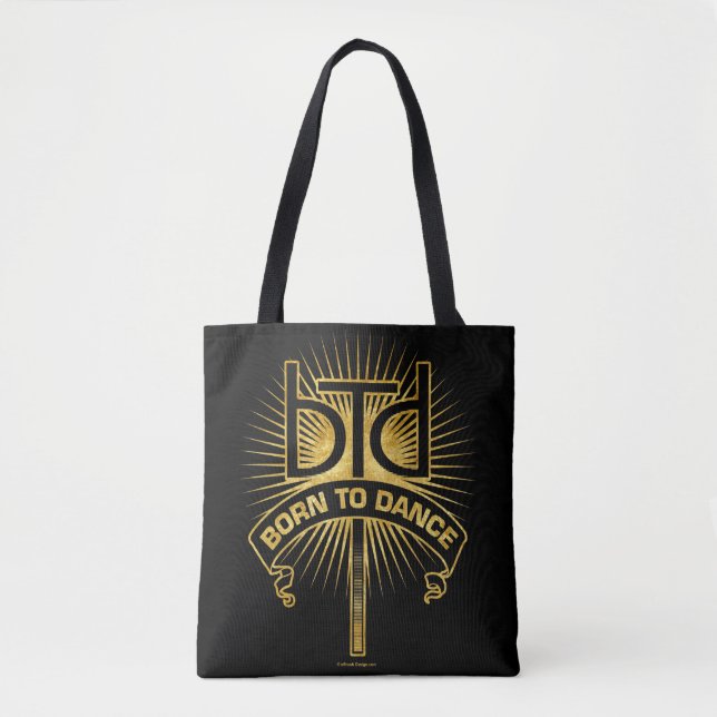 Tote Bag Né À La Danse (Or) (Devant)