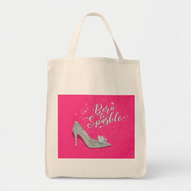 Tote Bag Né à Sparkle Cendrillon Chaussure Parties scintill (Devant)