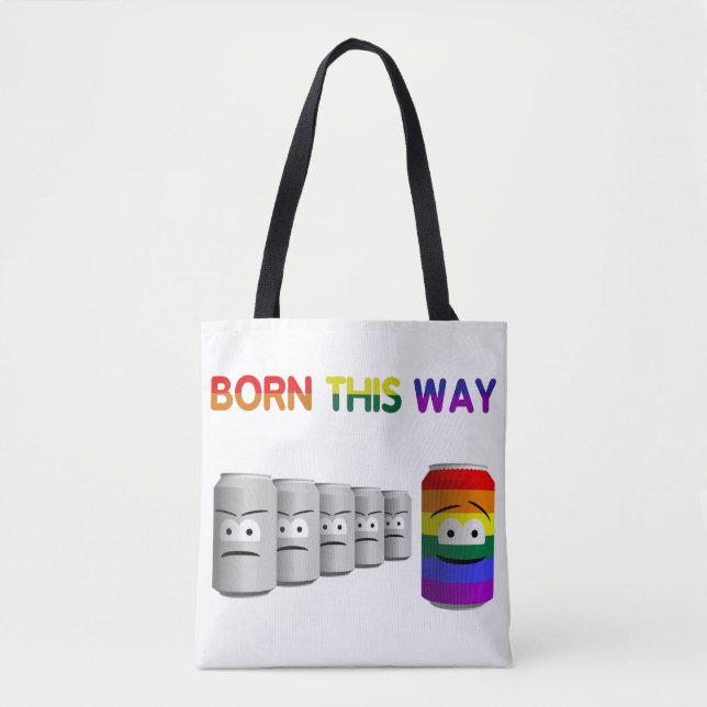 Tote Bag Né ainsi LGBT Rainbow Stripe (Devant)
