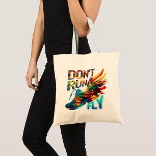 Tote Bag Ne cours pas, Fly   Neon Running shoe