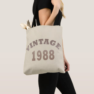 Tote Bag Né en 1988 élégant cadeau d'anniversaire moderne v