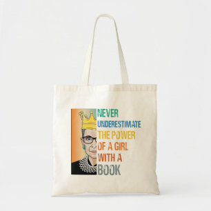 Tote Bag Ne jamais sous-estimer le pouvoir d'une fille avec