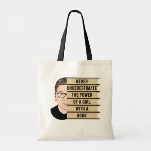 Tote Bag Ne jamais sous-estimer le pouvoir d'une fille avec