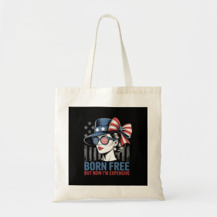Tote Bag Né libre mais maintenant je suis cher drapeau amér
