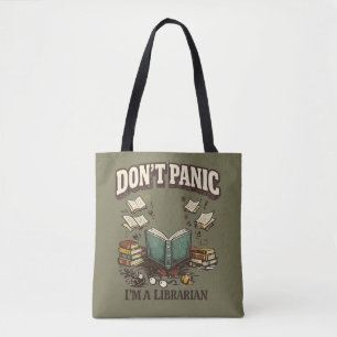Tote Bag Ne paniquez pas, je suis bibliothécaire, conceptio