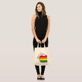 Tote Bag Ne pas cacher le coeur avec les couleurs arc-en-ci