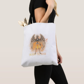 Tote Bag Né pour s'élever – Ange squelette avec motif d'épé